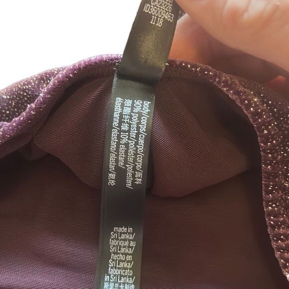 Sparkly Bodysuit, Long Sleeve Leotard, Shimmery Party Top, Glam Night Out - Picture 6 of 7